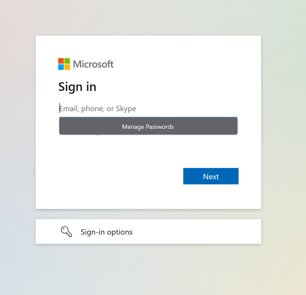 Microsoft login