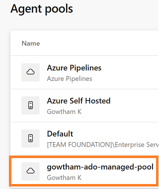 AzureDev Ops Agent pool