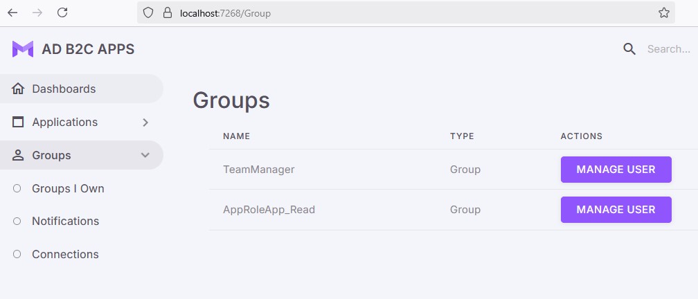 Azure AD B2C Group Management