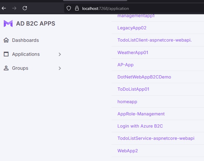 .NET 8 MVC application page