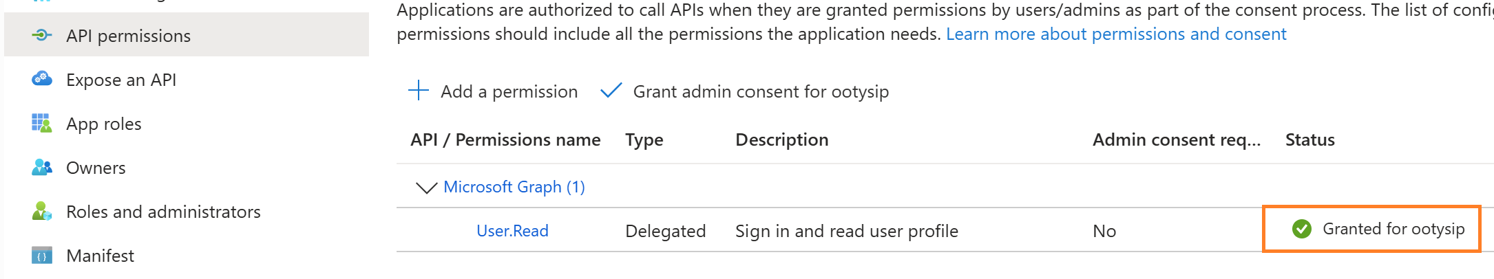 Grant Admin Consent