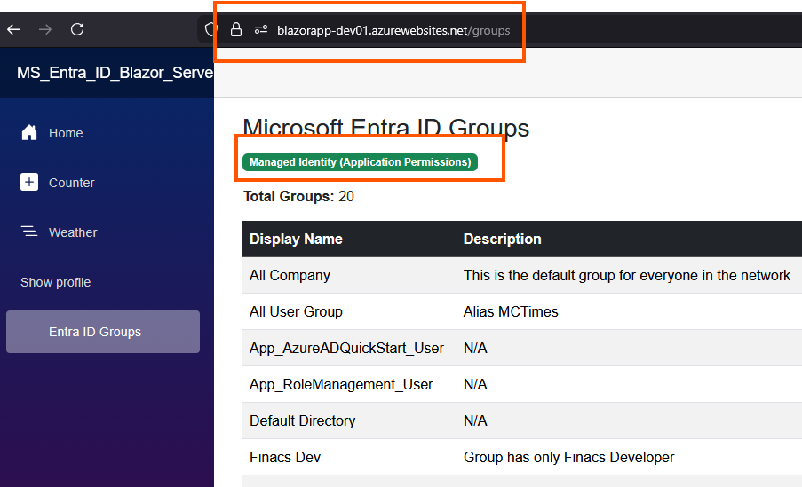 Application permission