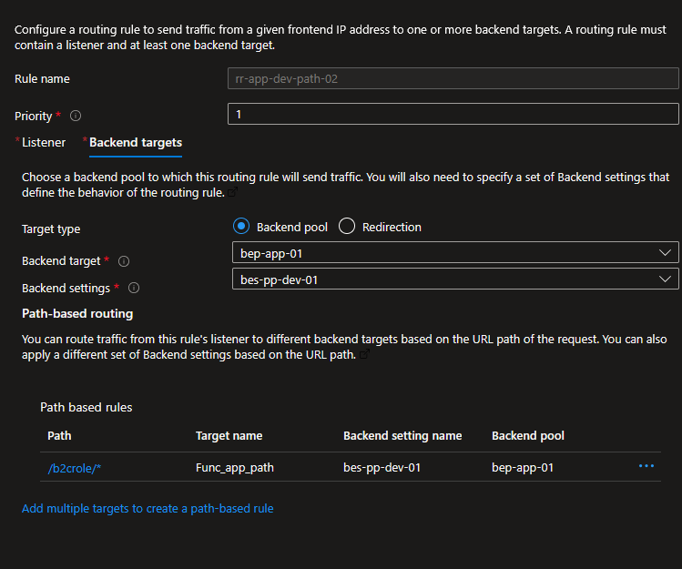 routing rule path based